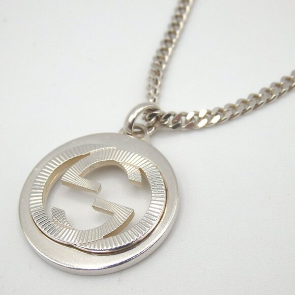 Authentic GUCCI Interlocking G Necklace Ag925 [Used] - Picture 1 of 7